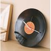 Reloj de pared de vinilo con diseño de puesta de sol, reloj retro de alta gama con soporte