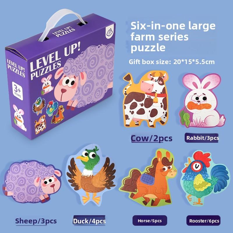 Dinosaur Farm Transportation Animal Theme Puzzle Toy Children