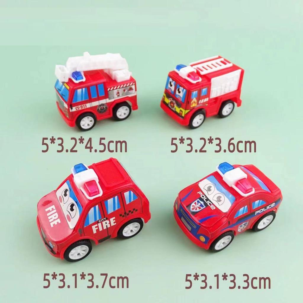 High-Quality 6Pcs High-Quality Cartoon Compact Size High-Quality Pull High-Quality Back High-Quality Fire High-Quality Truck High-Quality Police