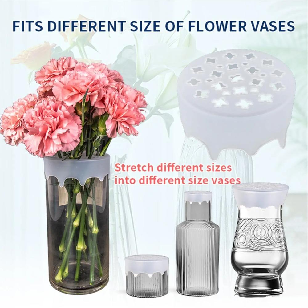 Silicone Blossom Grid Flower Arranger, Flexible Blossom Grid Floral Stem Holder for Vases,Reusable Flower Grid for DIY Arrangements Wedding Home Decor