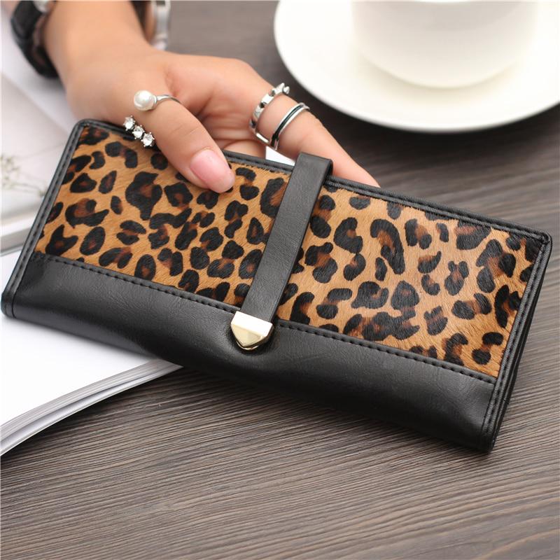 Buy New Genuine Leather Wallet Leopard Purse Horse Hair Luxury Brand