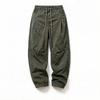 Black American scimitar pants men's thin ruffian handsome high-end casual overalls loose straight sports trousers