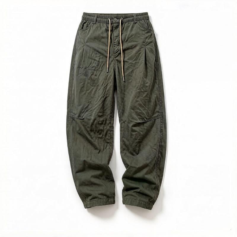 Black American scimitar pants men's thin ruffian handsome high-end casual overalls loose straight sports trousers
