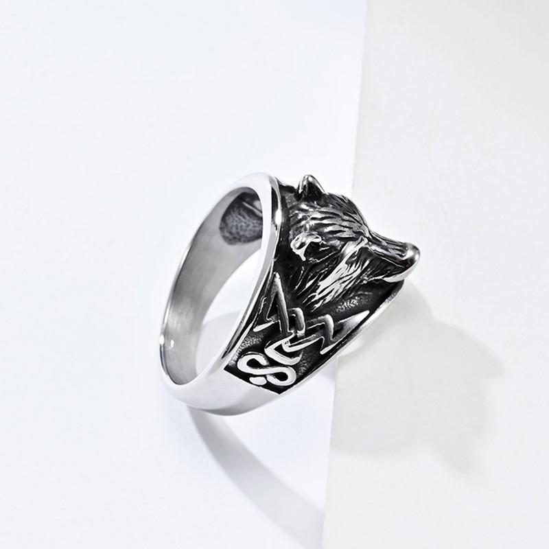 Vintage Viking Celtic Wolf Ring for Men Women Size 7-12