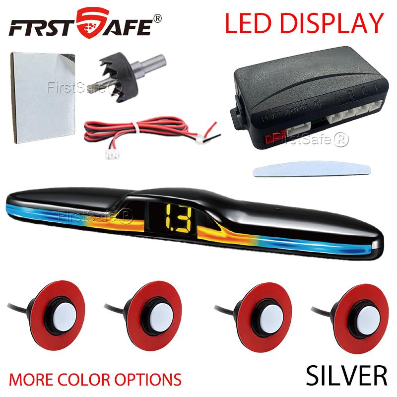 Reverse radar, voice broadcast LED display 4 sensors 16.8mm radar detection system backlight display