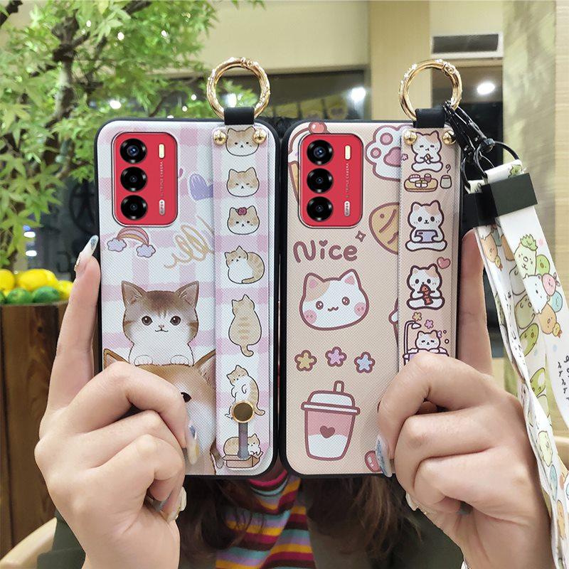 Durable Ring Phone Case For ZTE Blade V40 Vita/A72 Anti-dust Fashion Design Anti-knock Phone Holder Waterproof Wristband