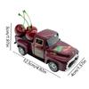Vintage Truck 3pcs Car Figurine Model Truck Carry Fake Fruits Creative Vehicle Tabletop Ornament For Display Classroom Kitchen