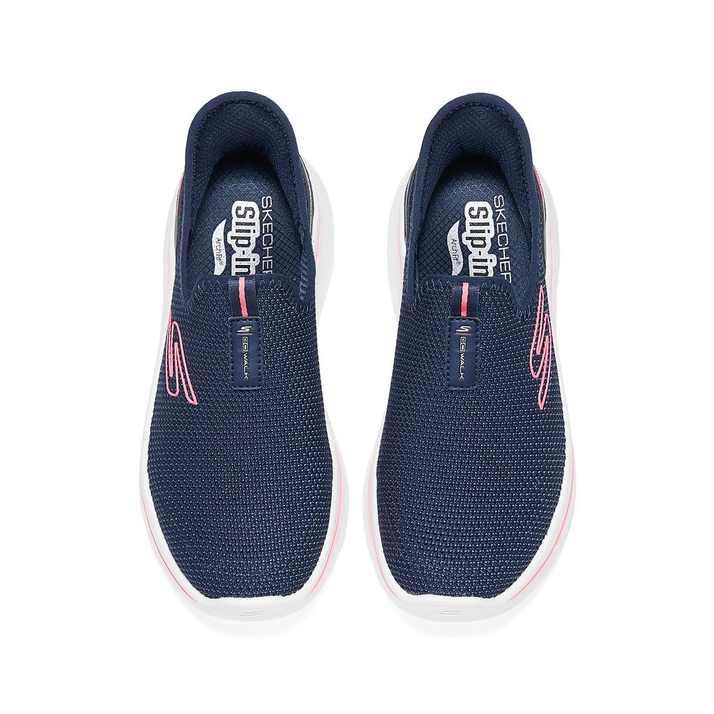 Skechers Go Walk Comode Morbide Resistenti Supporto Scarpe da Passeggio Donna Sneaker Blu 125854-NVPK