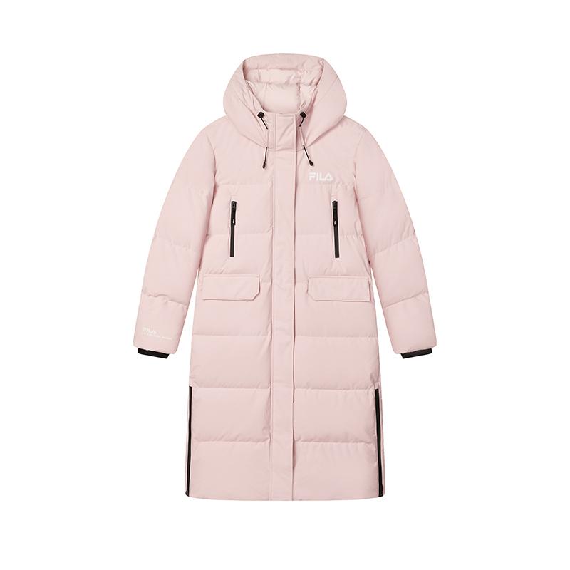 

Fila Теплая длинная пуховая куртка с капюшоном женская верхняя одежда лотосово-розовая F11W449906FPK XL