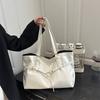 Vintage Womens Large Capacity Tote Bag With Pu Material For Daily Use