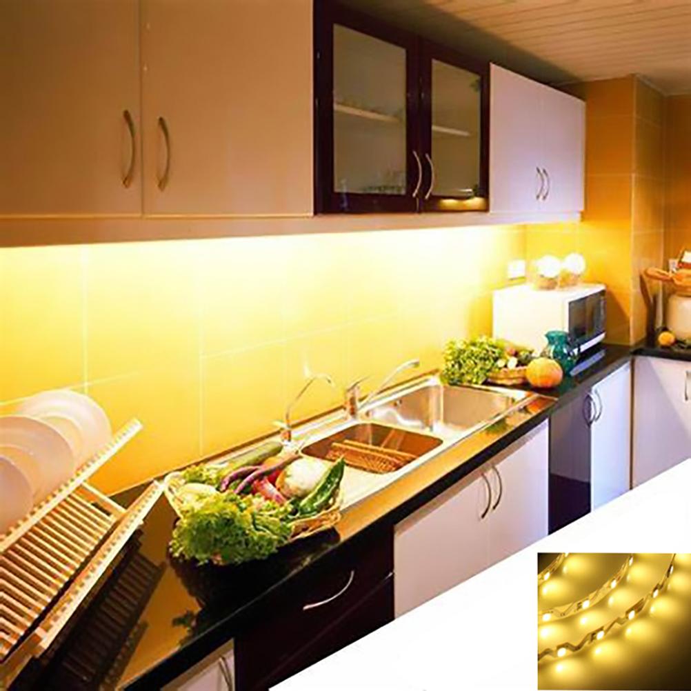 Motion Sensor Light Strip 9.8ft Warm White Flexible Closet Lights 5V USB LED Strip Night Light for