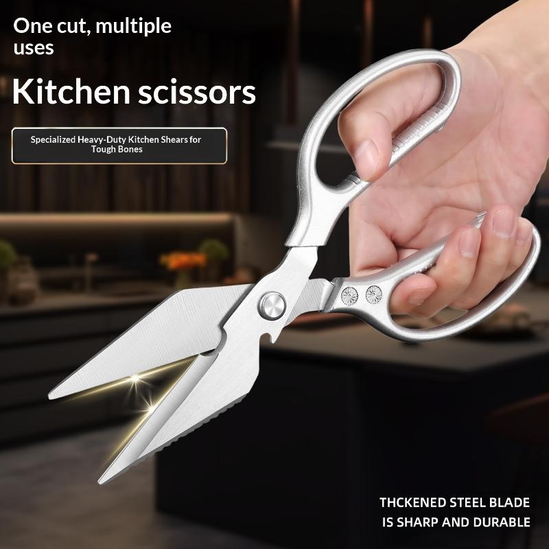 Kitchen Scissors Heavy Duty Thickened Sharp Steel Blades Nonslip Handle 1Pcs for Poultry Bone Fish Seafood Cutting Use
