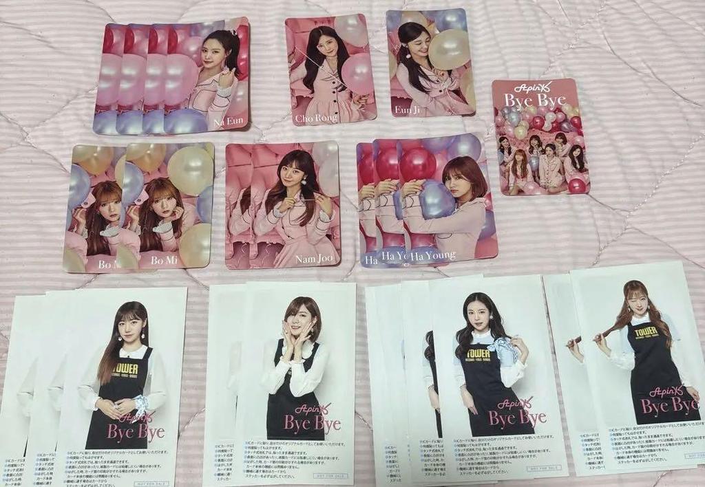 [USED] Apink Bye Bye CD, Trading Cards, Tower Records Bonus Sticker Set. Can Be Sold Separately.