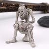 2 pcs Skeleton on Toilet Key Chain Key Ring Novelty Gift Rubber / Metal Ring
