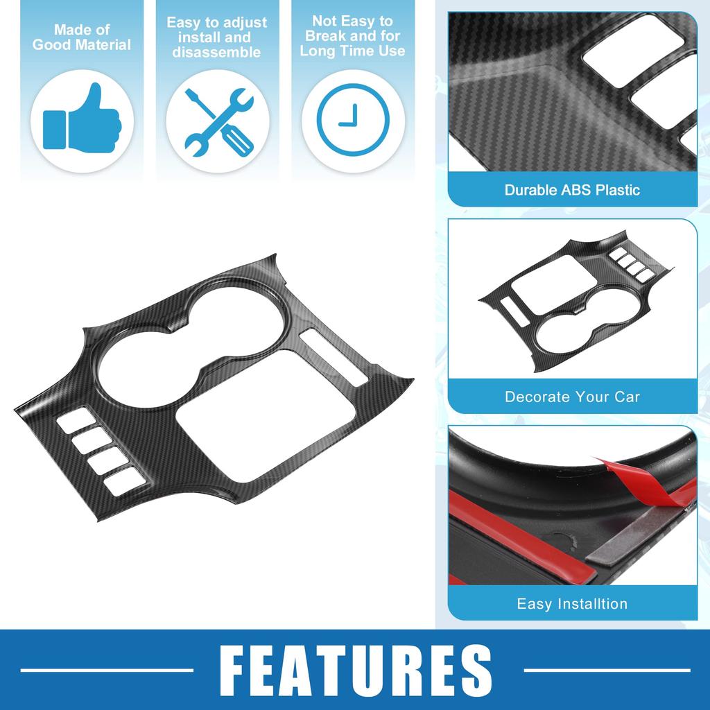 ABSOPRO Carbon Fiber Pattern Center Console Cup Holder Panel Cover Trim for Toyota Highlander 2014 2015 2016 2017 2018 Black 2019,