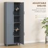 Freestanding Kitchen Cupboard, 4-Door Storage Cabinet with Adjustable Shelves, Modern Kitchen Pantry, 170cm, Grey