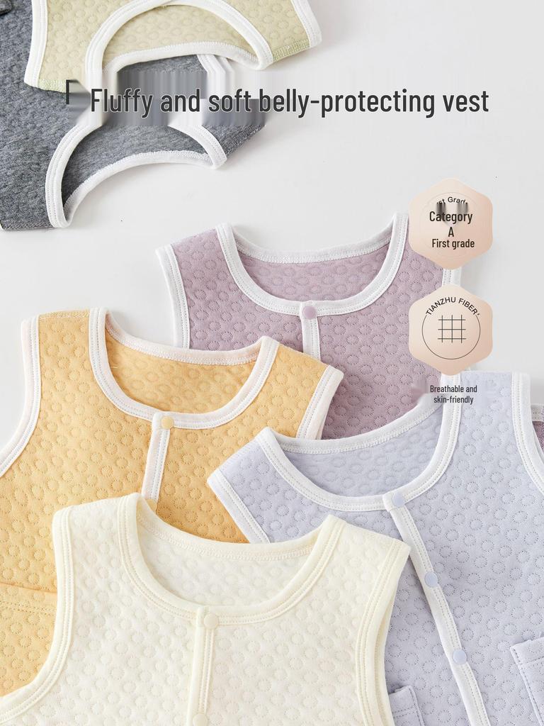 Pikowana ciepła kamizelka dziecięca dla chłopców i dziewczynek – Jesienno-zimowa odzież wierzchnia warstwa bazowa