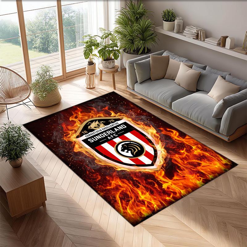 Tappeto in Velluto di Cristallo con Stampa del Sunderland Football Club, Comodo Assorbente d'Acqua Antiscivolo Tappeto per Pavimenti Interni