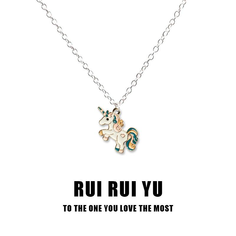 

RUI RUI YU Единорог кулон ожерелье кулон ожерелье для женщин мужчин подруга пара любовник ювелирные изделия подарок 1 PC
