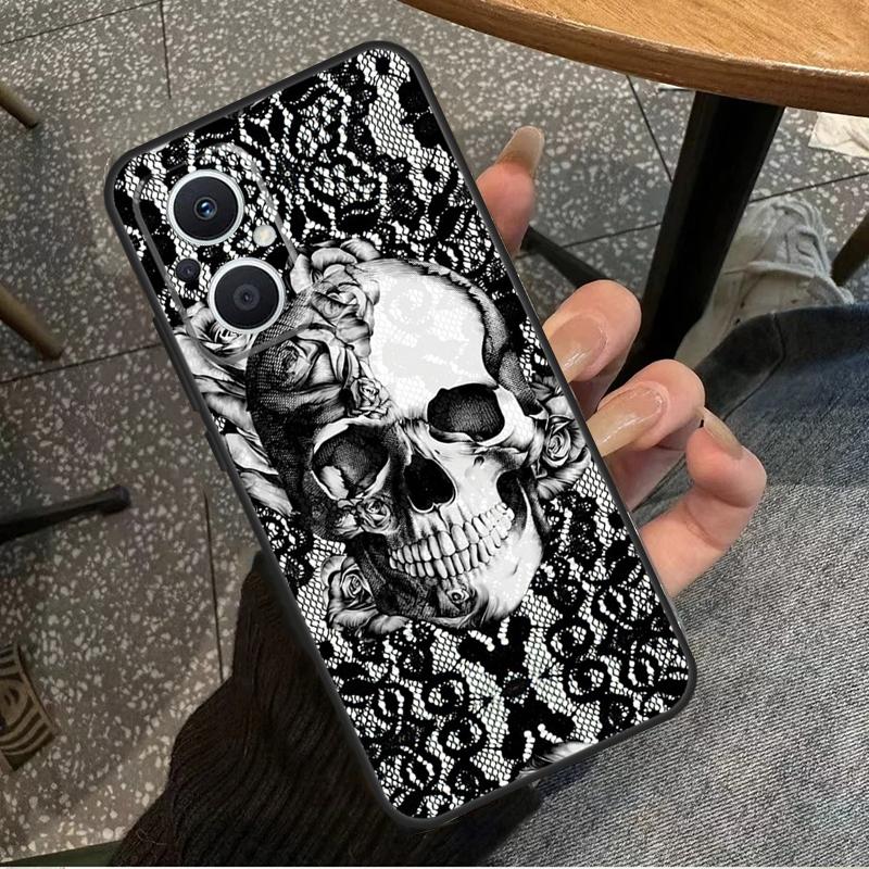 Gothic Floral Skull Funda For OPPO Reno 8T 2Z 4Z 5Z 10 4 5 6 7 8 Lite OPPO Find X2 X3 Neo X6 Pro X5 Lite Case