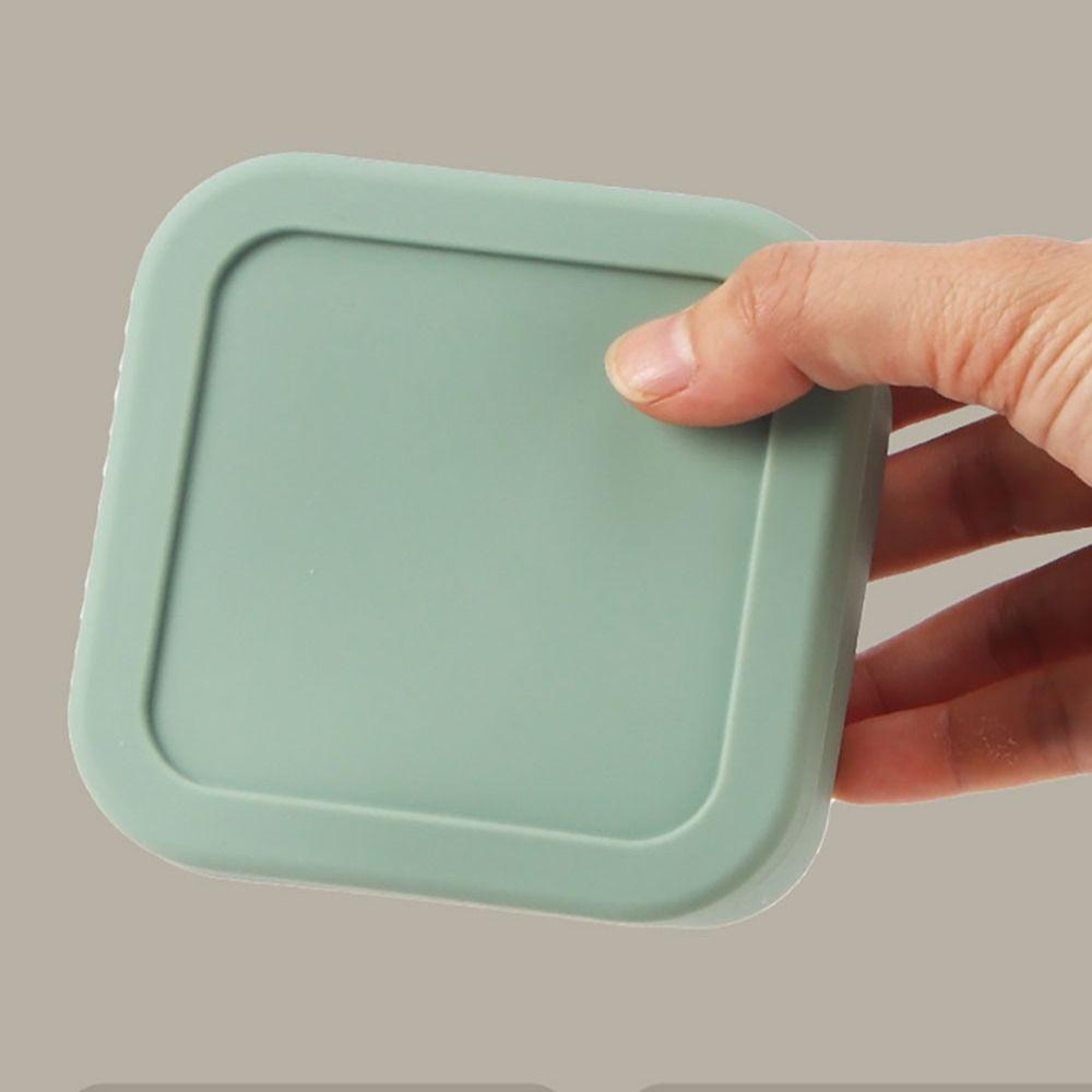 3pcs Green/Yellow/White/Blue/Red Square Silicone Crisper Silicone Portable Silicone Lunch Box  Kid