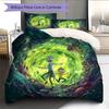Rick and Morty Pattern Bedding Quilt Set  Home Decoration  Gift (1 * duvet cover + 2 * pillowcase  without core)