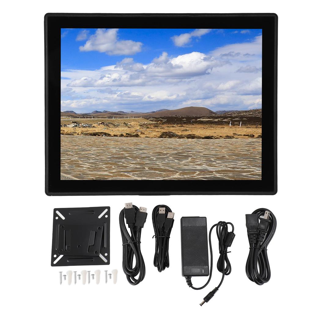 15in 10 Point Multi Touch Screen Monitor IP65 Waterproof 1024 X 768 HD Multimedia Interface Embedded