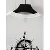 European sizes Men's Y2K Compass & Raven Print T-Shirt - Loose Fit Round Neck Short Sleeve Summer Top, Breathable Casual Shirt Suitable