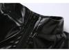 2024 Trendy European & American Style PU Leather Zipper Hollow Crop Tops for Women