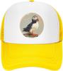 Puffin Bird Graphic Print Polyester Trucker Hat Adjustable Summer Casual Baseball Cap for Unisex