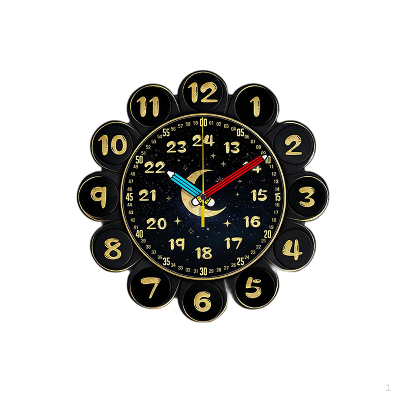 

Analog Learning Clock for Children, Ideal to Tell Time in The Playroom, Bedroom Or Black