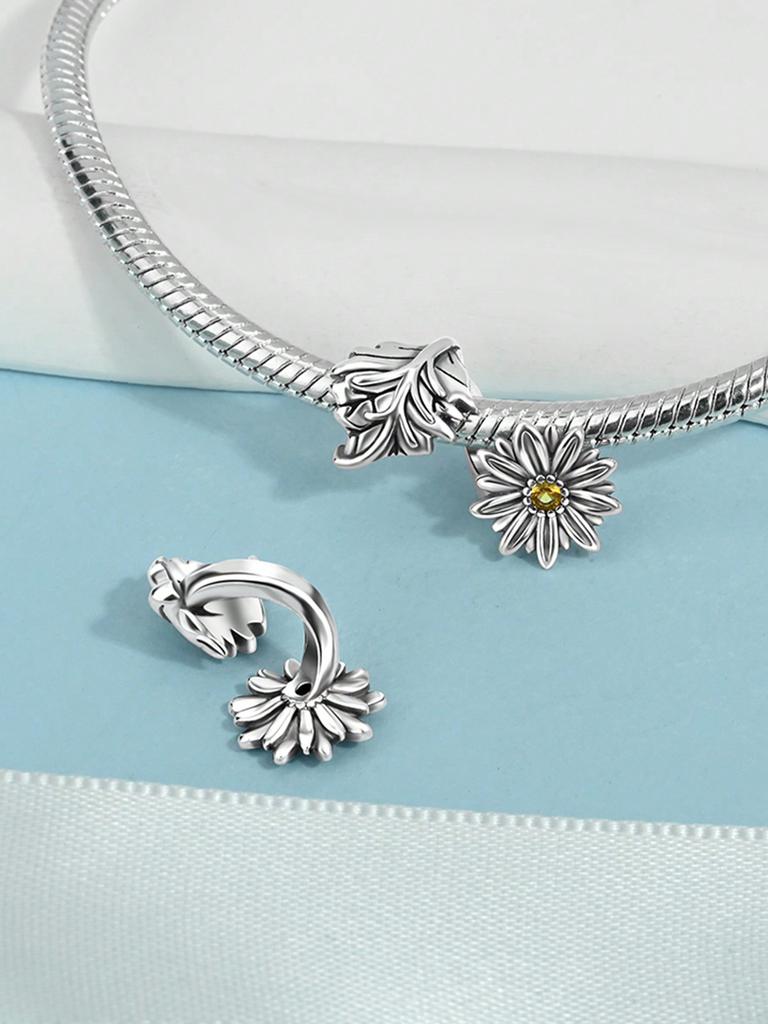 Charms Plata Autumn Sunflower Tulip Leave Beads Charm Copper Plated Fit Charms Original Bracelet For Jewelry Making Diy Charm