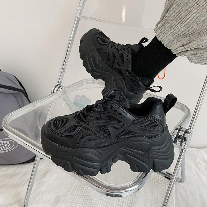 Femmes chaussures décontractées respirant été chaussures compensées grosses baskets plate-forme chaussures femmes mode baskets printemps