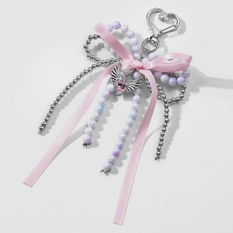 Bowknot Key Ornament Delicate Ribbon Keychain Pendant Aesthetic Key Holder Perfect for Adding a Touch of Elegances