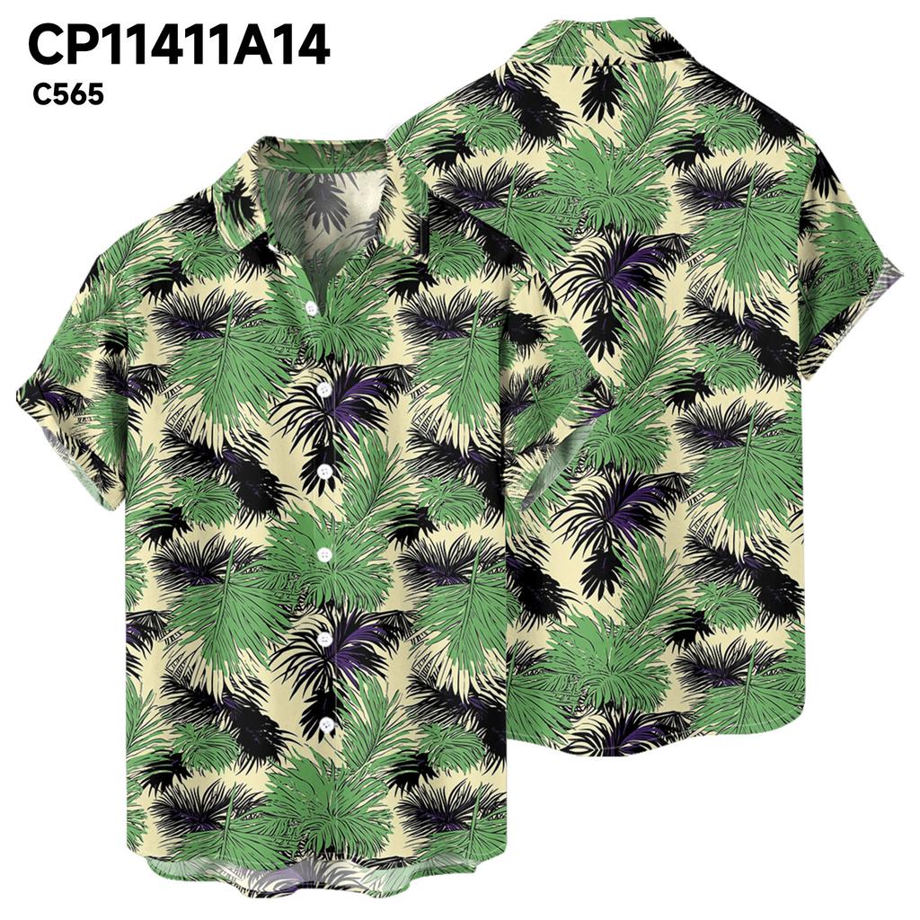 Summer Hawaiian Style Multi-color Printed Cardigan Men's Short Sleeved Shirts