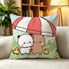 BBubu Dudu Panda Bear Couple Daily Cartoon  Pillow Case Square DoubleSided Sofa Cushion Cover Bedroom Bedside Pillow