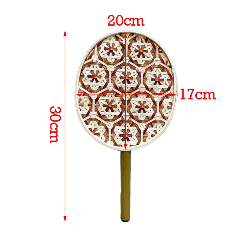 1pc Colorful Handmade Fan Ethnic Style Bamboo Woven Fan Summer Anti-mosquito Cooler Braided Hand Fan Crafts Home Decoration