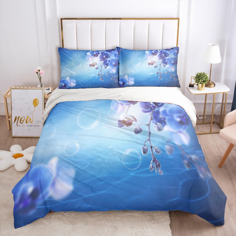 Bedding Set Digital Print Comfortable Duvet Cover for Home Bedroom Decoration, 1 Duvet Cover and 2pillowcase with Zippers
