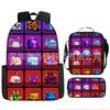 Large Capacity Schoolbag with Shoulder Strap; Student Three-piece Pencil Case Set