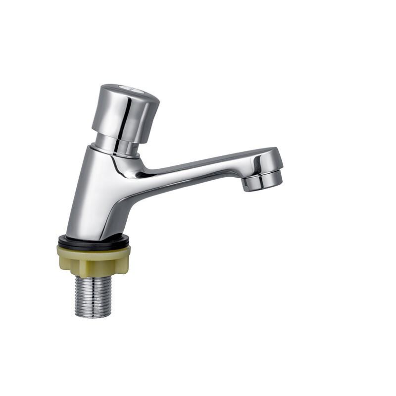 Chrome-Plated Time-Delay Basin Faucet