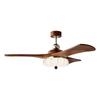 Mid-Century Walnut Fan Light Chandelier for Bedroom/Living Room
