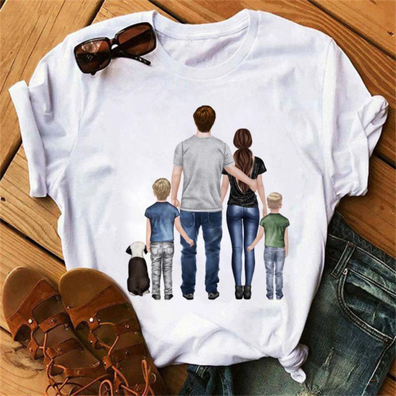 Women Fashion Love Family Short Sleeve T Shirt Mama Mom Mother Tshirts Cartoon Graphic T Top Lady Print Female Tee Shirt