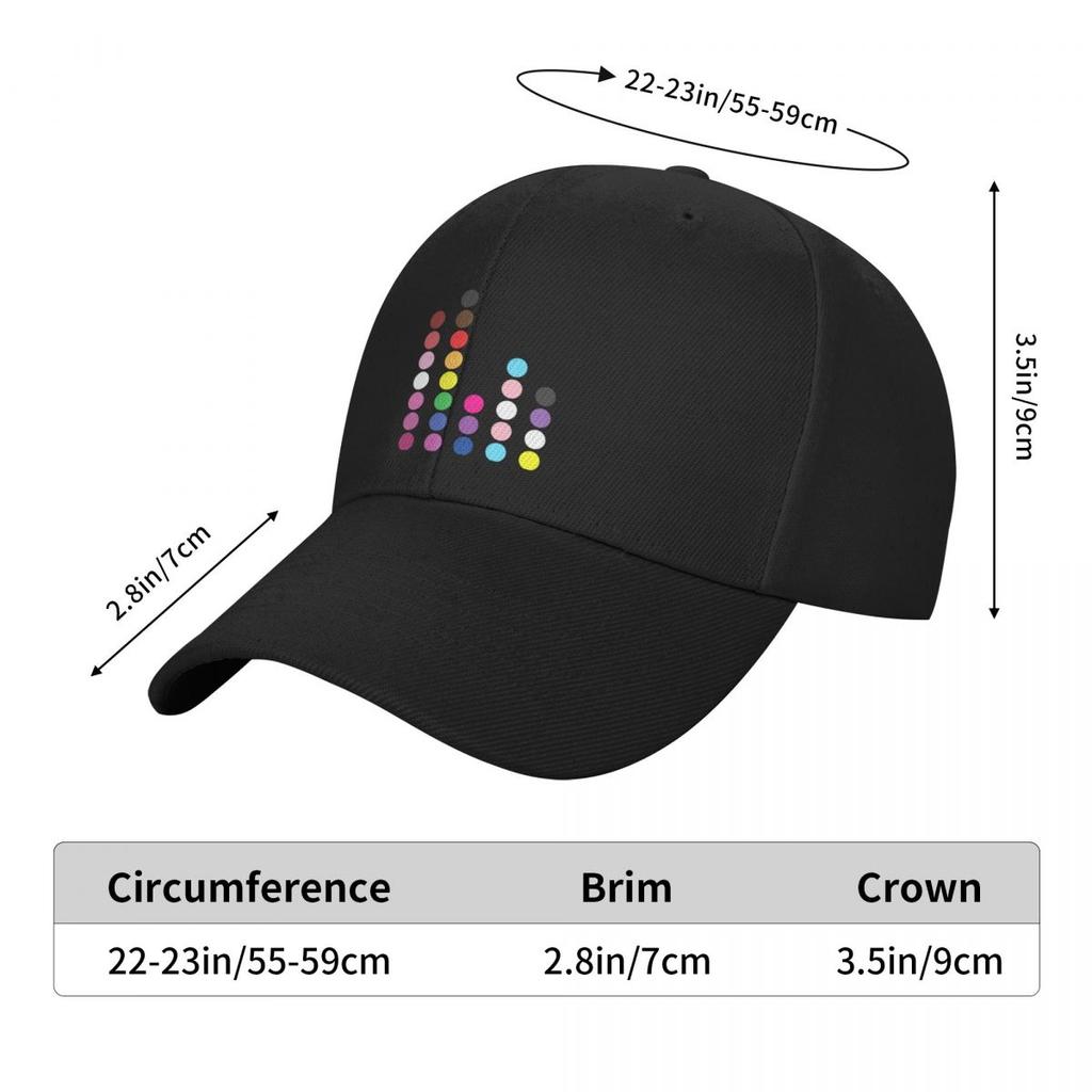 LGBTQ Pride Dots Subtle Minimalist LGBTQ Pride Flag Colors Baseball Cap designer cap Wild Ball Hat Designer Man Women's