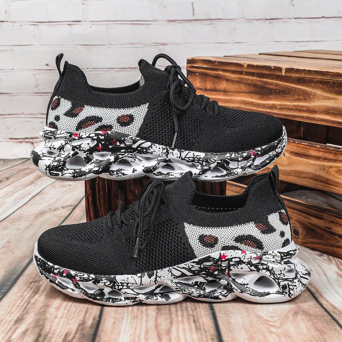 

Fashion Running Shoes Men Women Breathable Knitted Mesh Sneakers Lightweight Soft Sole Casual Trainers for Outdoor Jogging Walking 45