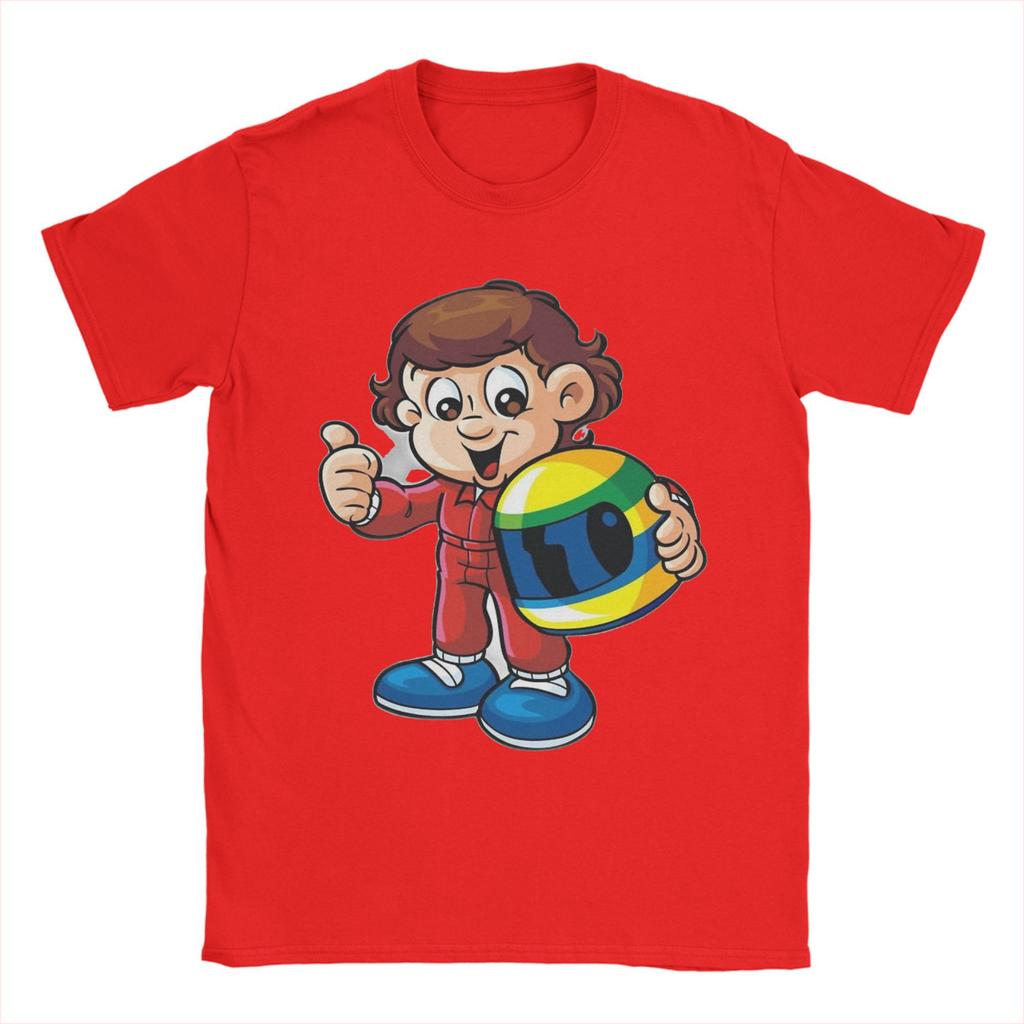 Cute Senninha Ayrton Senna Tee Shirt for Men Women Graphic Printed T Shirts Cartoon 100% Cotton Clothing