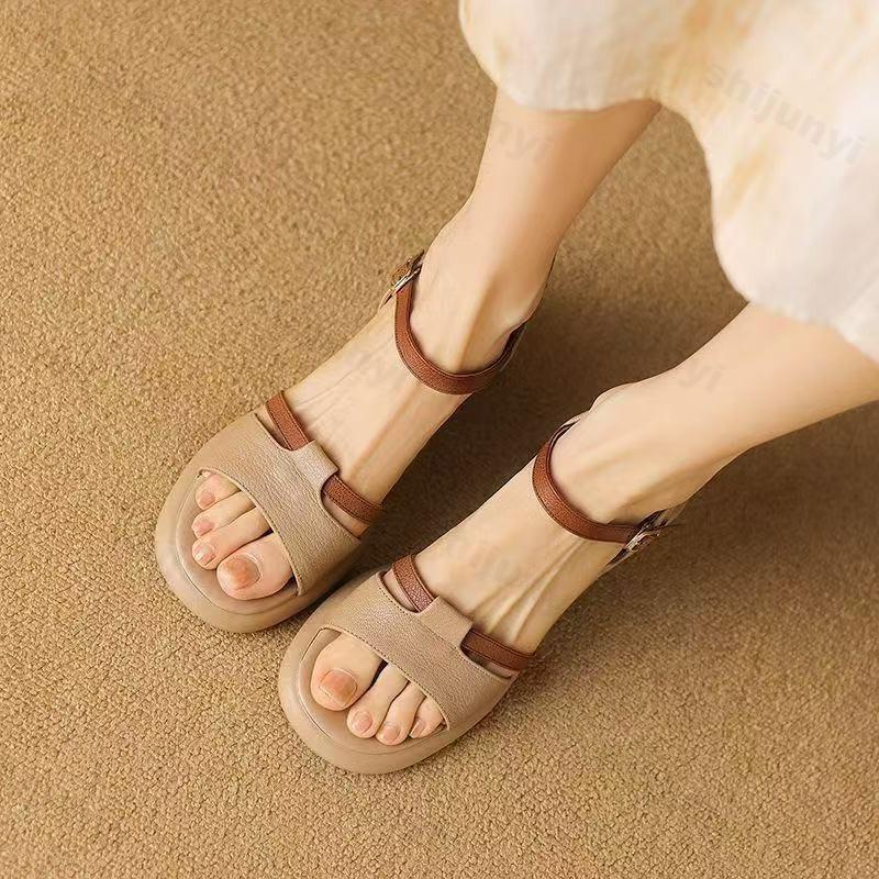 Dames Sandalen Zomer 2026 Nieuwe Mode Outdoor Zacht Comfortabel Strandschoenen Ronde Hak Plateau Casual Sandalen De Tacón