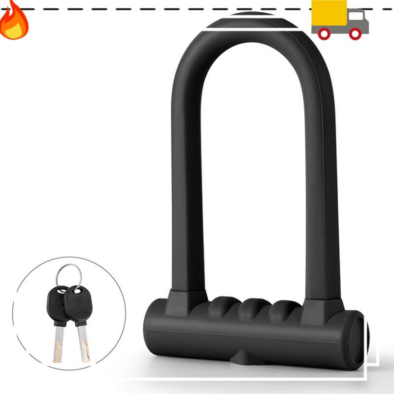 

1 PCS Bike Lock Anti-Theft Mountain Bike Road Bike Silicone U-Lock Motorcycle Helmet Bicycle Electric Scooter Alloy Steel Black чорний