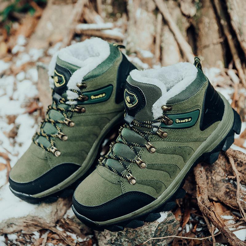 Winter velvet snow boots travel hiking warm large size cotton hiking shoes outdoor shoes