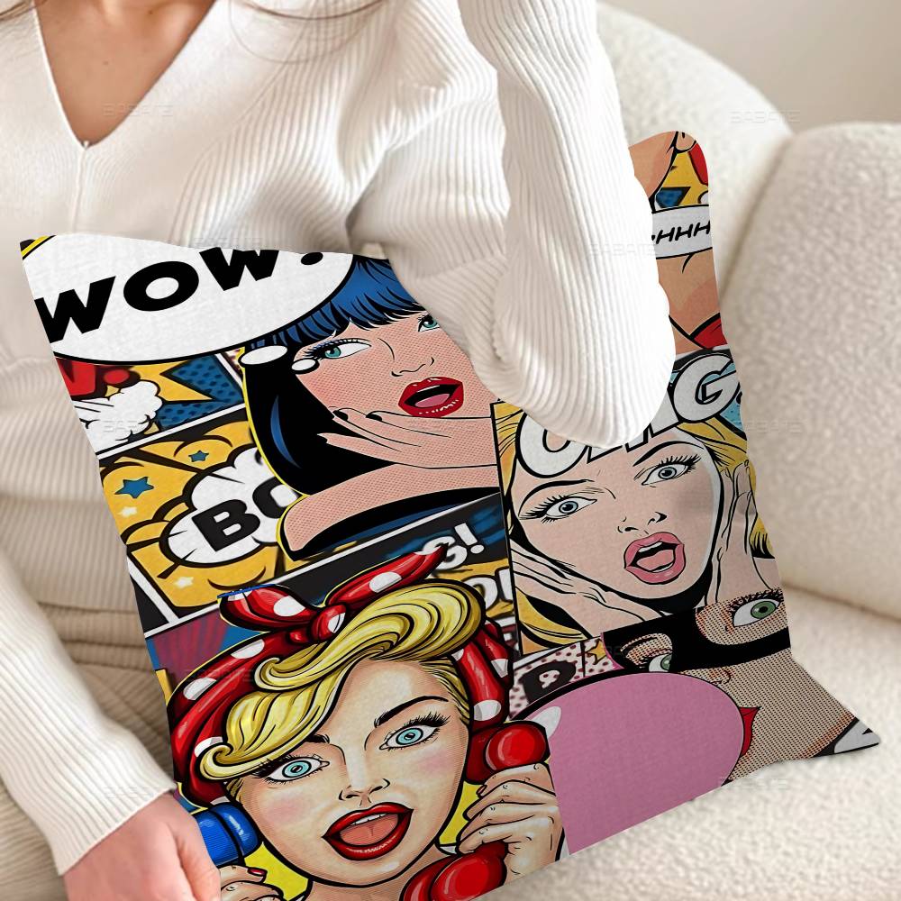 Roy L-Lichtenstein Pop Art Pillow Gift Home Office Decoration Bedroom Sofa Car Cushion Cover case 45x45