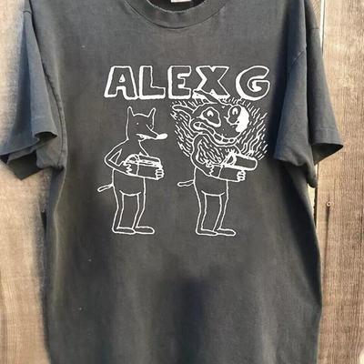 90s Heruitgave Alex G Klassieke Stijl Houtskool T-shirt S 5XL